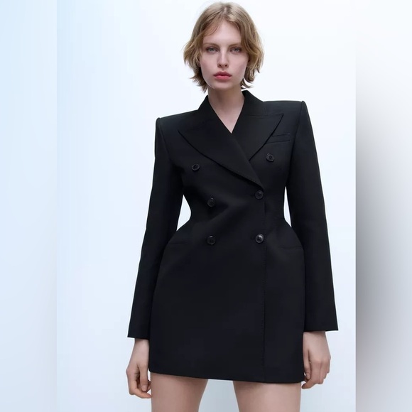 NWT ZARA DOUBLE-BREASTED BLAZER DRESS ZW COLLECTION - Picture 5 of 11